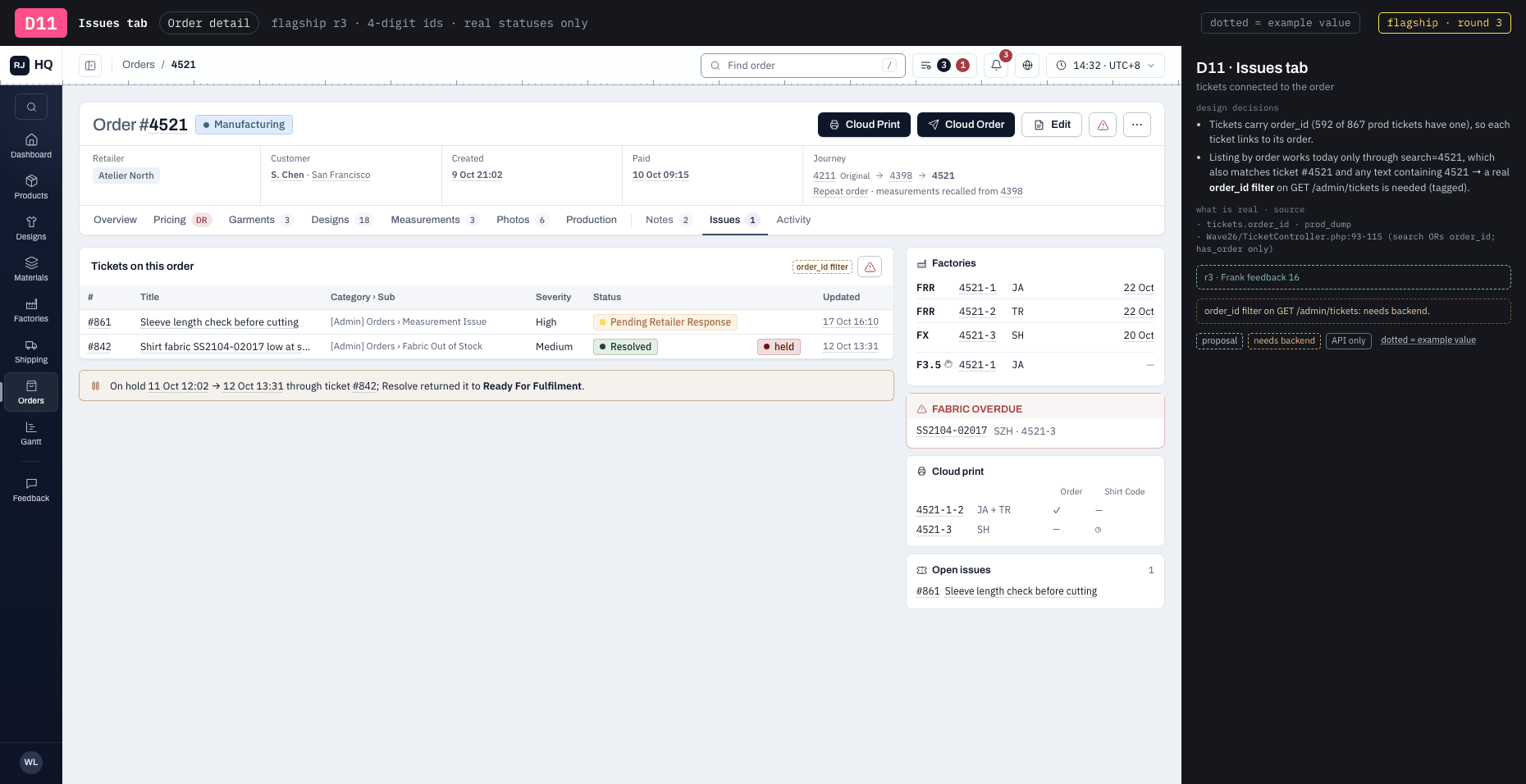 D11 · Issues tab